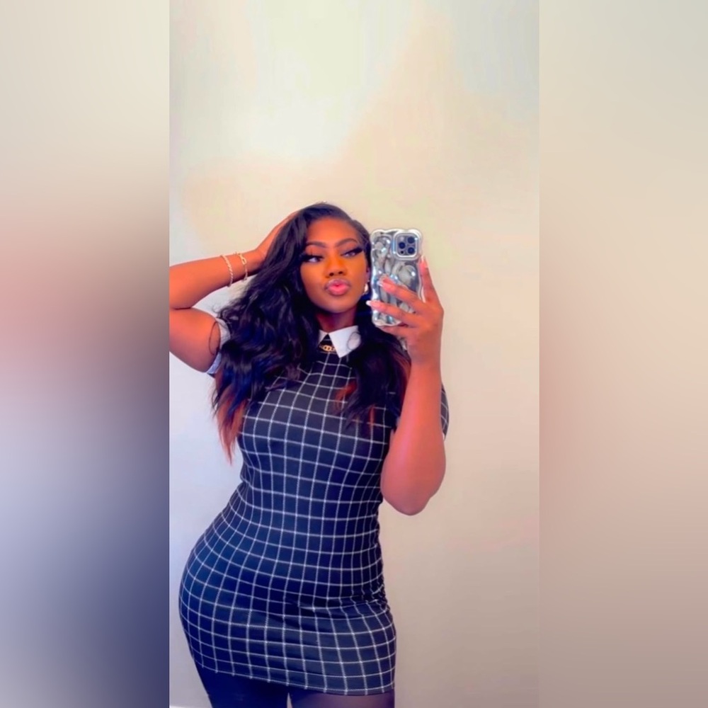 Collared Check Mini Dress